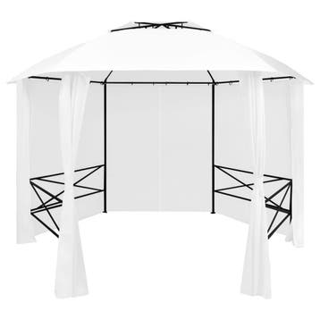 vidaXL Tuinpaviljoen met gordijnen 180 g/m² 360x312x265 cm, Tuin en Terras, Verzenden, Nieuw