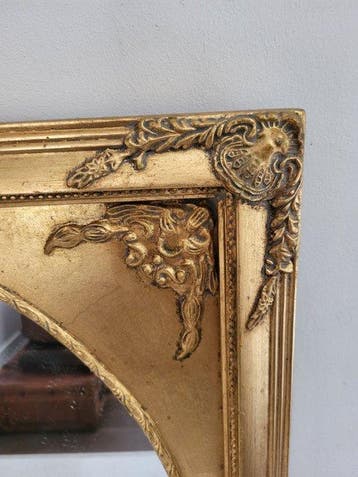 Spiegel - glas hout, Antiek en Kunst