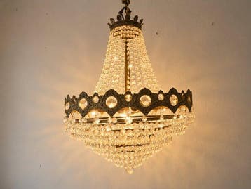 Plafondlamp - Hollywood Regency kristallen kroonluchter –