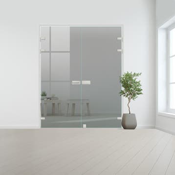 Glazen dubbele binnendeur XL voor opdek kozijn RVS beslag-Gr, Doe-het-zelf en Bouw, Glas en Ramen, Verzenden, Nieuw