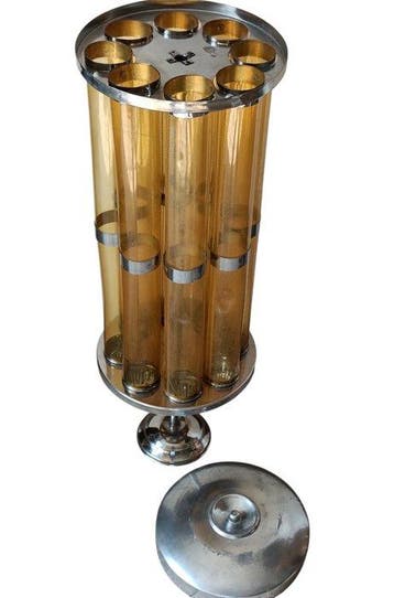 Dispenser - Staal, Vintage ijsconussen van staal, ijzer,