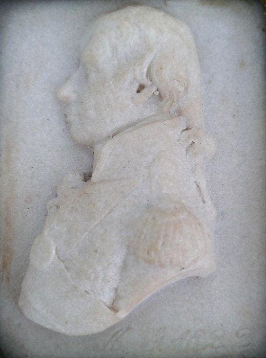 A. G. - Reliëf, Vice Admiral Viscount Nelson - 20 cm -, Antiquités & Art, Antiquités | Céramique & Poterie