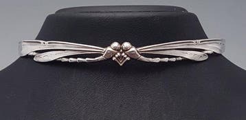 Argent, Art Nouveau, Libelle - Collier ras du cou