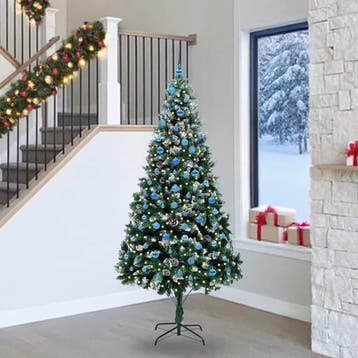 vidaXL Kunstkerstboom Groen 240 cm PVC en Staal en Kunststof, Verzenden, Nieuw