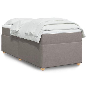 vidaXL Boxspring met matras stof taupe 80x200 cm, Verzenden, Nieuw