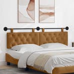 vidaXL Hangend hoofdbord Bruin Fluweel, Verzenden