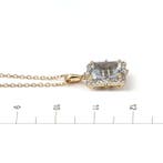 Hanger - 14 karaat Geel goud - 0.15ct. tw. Aquamarijn -