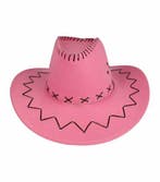 Cowboyhoed - Western hoed met stiksel onesize - Roze, Nieuw