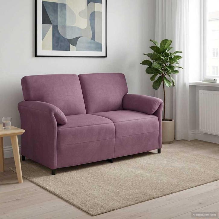 vidaXL 2-Zits Sofa Paars 158 x 83 x 95 cm Fluweel, Huis en Inrichting, Zetels | Zetels, Nieuw, Verzenden