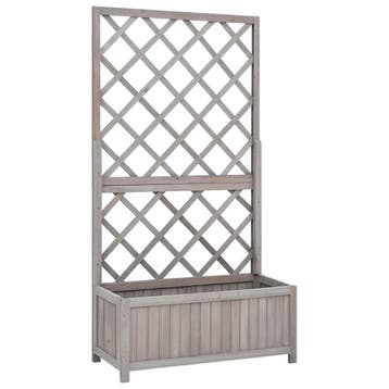 vidaXL Plantenbak met latwerk 70x30x135 cm massief vurenhout, Tuin en Terras, Verzenden, Nieuw