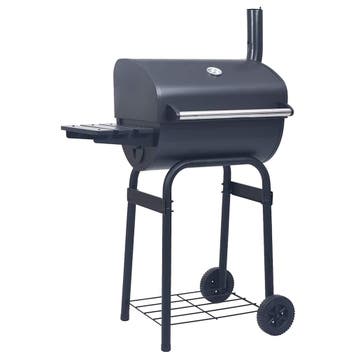 vidaXL Houtskoolbarbecue roker met onderschap zwart, Verzenden, Nieuw