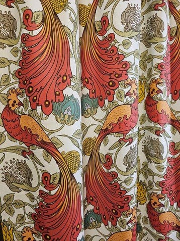 300x280 cm! Fenice van William Morris, Art Nouveau-stof