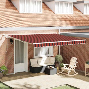 vidaXL Uitschuifbare luifel Oranje en Bruin 400 × 300 cm, Tuin en Terras, Verzenden, Nieuw