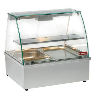 Warmhoudvitrine | Bain Marie | Panoramisch | 2x GN 1/1 |, Verzenden, Nieuw in verpakking