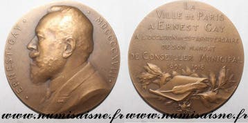 France Medaille Politik 75 Paris Ernest Gay 1918, Verzenden