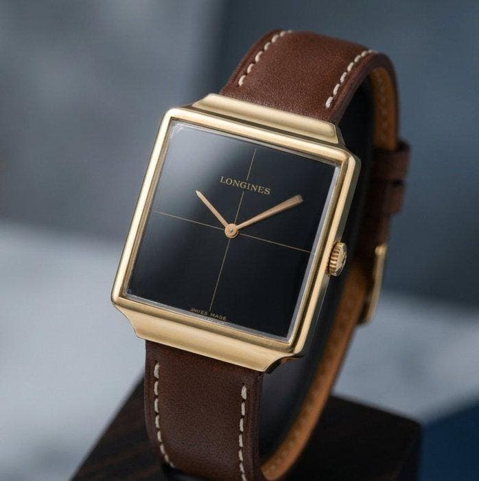 Longines - Tank Mechanical Watch - Black Dial (All Original, Bijoux, Sacs & Beauté, Montres | Anciennes | Antiquités