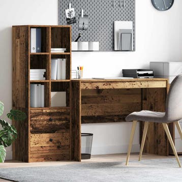 vidaXL Bureau Oudhout 145.5 x 50 x 127 cm 2 st, Verzenden, Nieuw