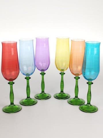 Secoloventesimo - Champagne fluitje (6) - Bloemen Kristallen