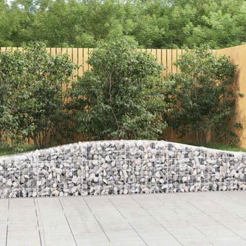 vidaXL Schanskorven 3 st gewelfd 400x30x40/60 cm ijzer, Verzenden