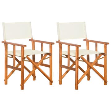vidaXL Regisseursstoelen 2 st massief acaciahout, Verzenden, Nieuw