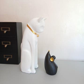 sculptuur, Le chat et la sourie - 29 cm - Hars