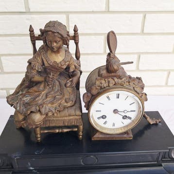 Figurale pendule - Samuel Marti - Messing, Marmer,