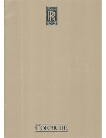 1982 ROLLS ROYCE CORNICHE BROCHURE ENGELS