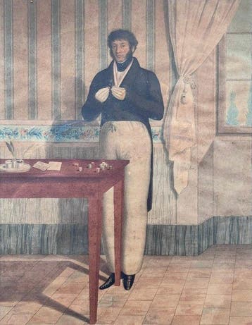 German school (XIX) - Elegantes Herrenportrait im