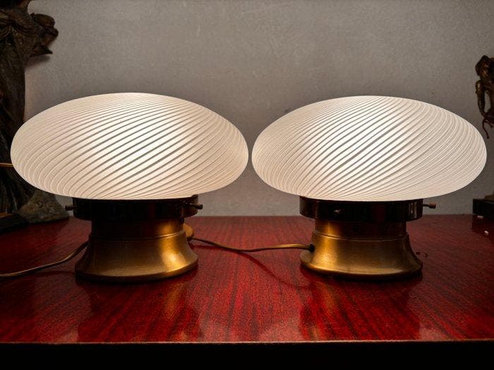 Tafellamp (2) - Metaal, Glas, Antiek en Kunst, Curiosa en Brocante
