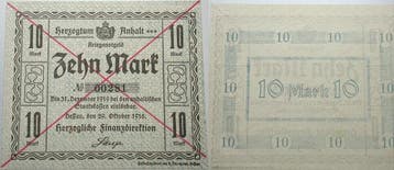 10 Mark 29 Oktober 1918 Das Papiergeld der duitsen Laende..., Verzenden
