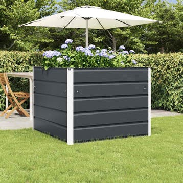 vidaXL Plantenbak Antraciet 100 x 100 x 75 cm Staal, Verzenden, Nieuw