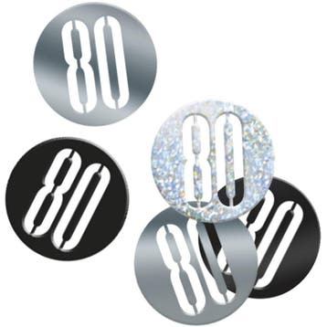 Tafelconfetti 80 Jaar Zwart 14gr, Verzenden