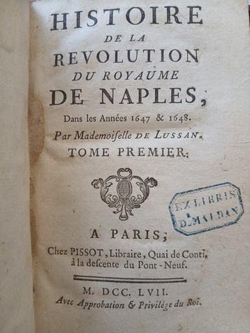 Mademoiselle De Lussan - Histoire de la révolution du