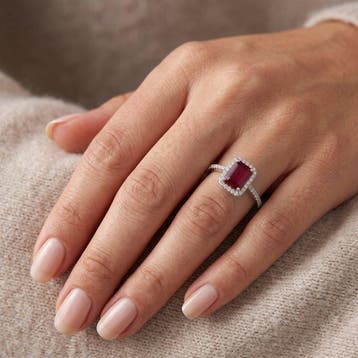 Zonder minimumprijs - Ring Zilver - 1.75ct. tw. Robijn -