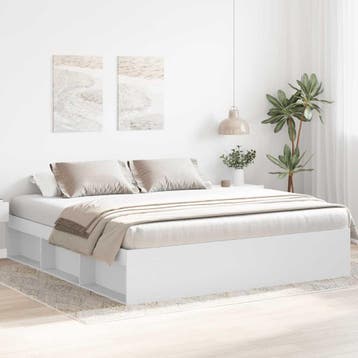 vidaXL Bedframe wit 180x200 cm Super King Size, Huis en Inrichting, Slaapkamer | Bedden, Verzenden, Nieuw