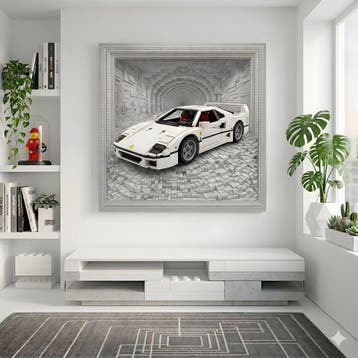 daveY - White Legend: Ferrari F40 - Brick-Art 3D Diorama