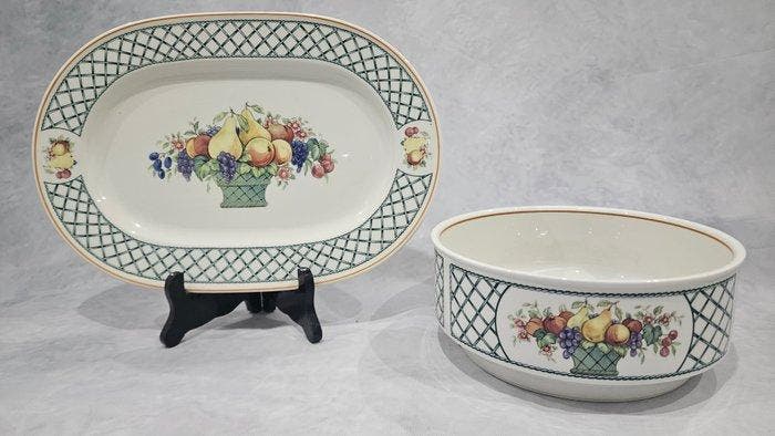 Villeroy & Boch - Serveerschaal (2) - Basket - Porselein -, Antiek en Kunst, Antiek | Meubels | Tafels