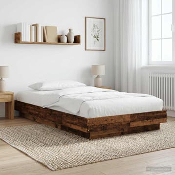 vidaXL Vloerbedframe Oud hout 80 x 210 cm Bewerkt hout, Huis en Inrichting, Slaapkamer | Bedden, Verzenden, Nieuw
