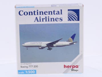Schaal 1:500 Herpa 506489 Continental Airlines Boeing 777..., Ophalen of Verzenden