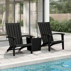 vidaXL Tuinstoelen 2 st Adirondack polypropeen zwart, Verzenden, Nieuw