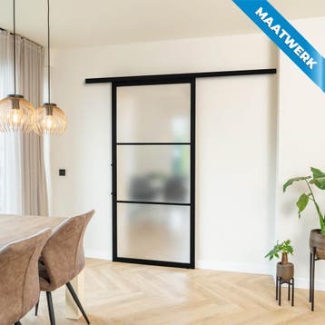 Stalen Schuifdeur met koofsysteem 3 Vlaks Maatwerk Kathedraa, Doe-het-zelf en Bouw, Raamkozijnen en Schuifdeuren, Nieuw, Metaal