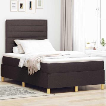 vidaXL LED Box Spring Bed met hoofdeinde Donkerbruin 120 x, Verzenden, Nieuw