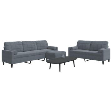 vidaXL 3-delige Loungeset met kussens en bolsters fluweel, Verzenden, Nieuw