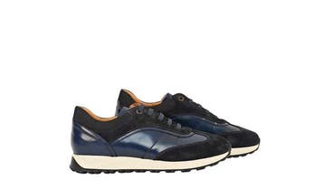 TESTONI Blue Sneaker Plain Calf + Suede + Fabric 8 UK - 42