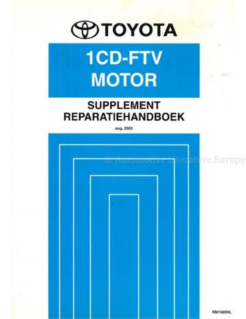 2003 TOYOTA RAV4 1CD-FTV MOTOR WERKPLAATSHANDBOEK