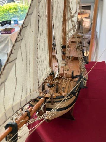 Maritieme objecten - koloniaalschip 96 cm - Hout, Katoen, Antiek en Kunst