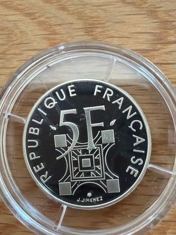 Frankrijk. 5 Franc 1989 100 Jahre Eiffelturm - 12g (.900) PP