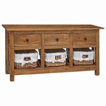 vidaXL Dressoir 100x30x50 cm massief mahoniehout, Verzenden, Nieuw