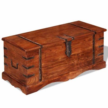 vidaXL Opbergkist massief hout, Verzenden, Nieuw
