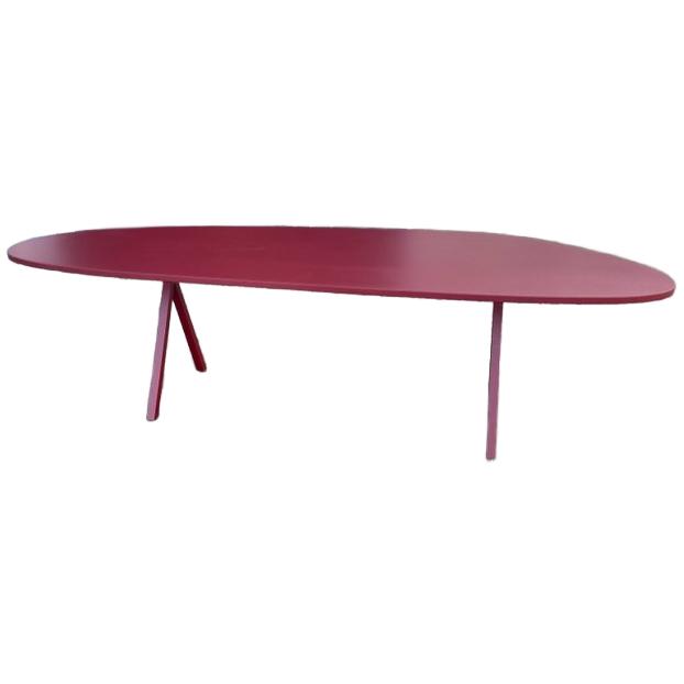 Studio Henk Eettafel Customized Rood - Ongebruikt, Huis en Inrichting, Tafels | Eettafels, Zo goed als nieuw, 200 cm of meer, Overige houtsoorten
